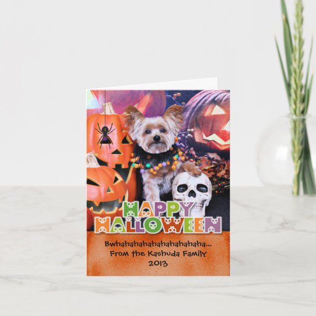 Halloween - Yorkie - Vinnie Karte (Vorderseite)