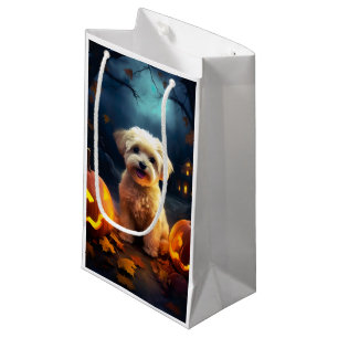 Halloween Yorkipoo mit Kürbissen Gruselig Kleine Geschenktüte