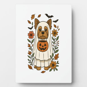 Halloween Yorkshire Terrier Blumen Halloween Fotoplatte