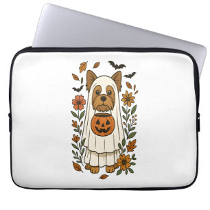 Halloween Yorkshire Terrier Blumen Halloween Laptopschutzhülle