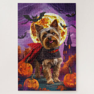Halloween Yorkshire Terrier Vampir Kürbisse Grusel