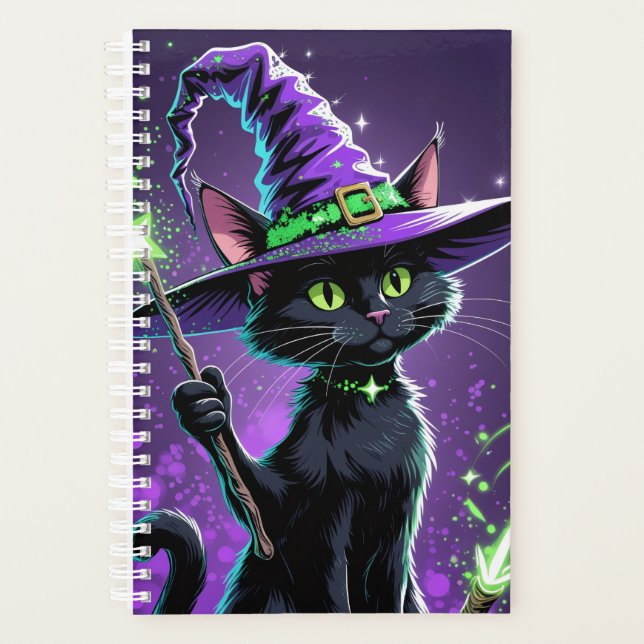 Halloween Zauberkatze Planer (Vorderseite)