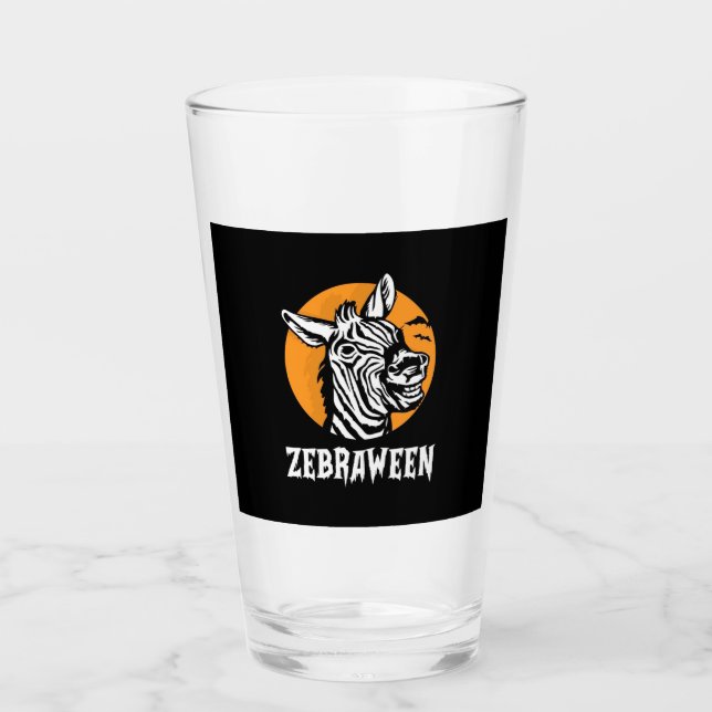 Halloween Zebra Glas (Vorderseite)