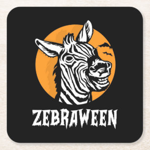 Halloween Zebra Rechteckiger Pappuntersetzer