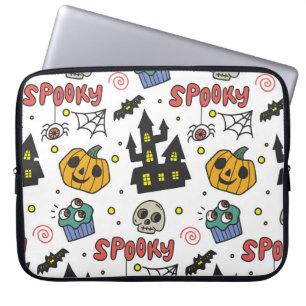 Halloween-Zeichen: Flüchtiges nahtloses Muster Laptopschutzhülle