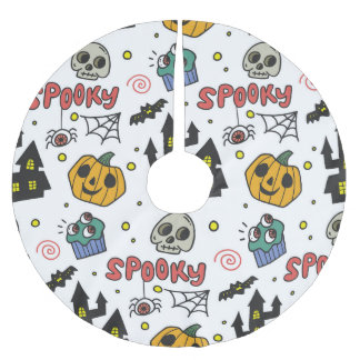 Halloween-Zeichen: Flüchtiges nahtloses Muster Polyester Weihnachtsbaumdecke