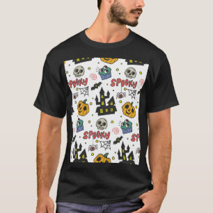 Halloween-Zeichen: Flüchtiges nahtloses Muster T-Shirt