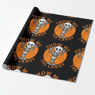 Halloween Zeige mir das Candy Skelett Geschenkpapier