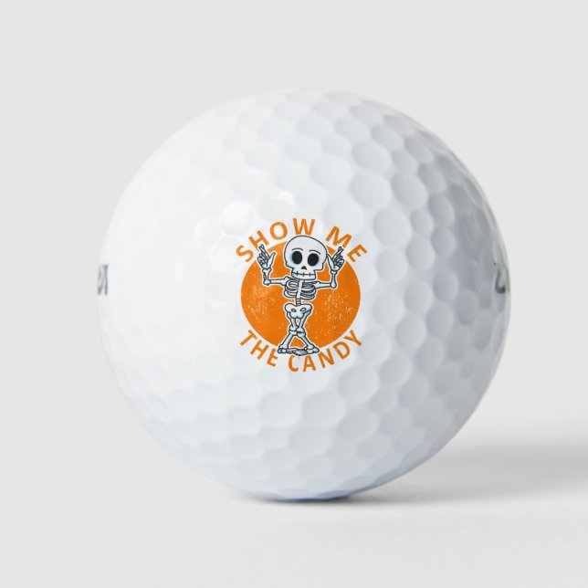 Halloween Zeige mir das Candy Skelett Golfball (Vorderseite)