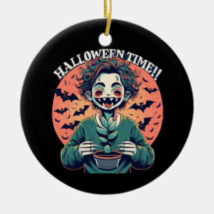Halloween Zeit, aber seine wirklich glückliche Zei Keramik Ornament