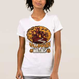 Halloween-Zeit Spukhaus Vollmond Kürbisse T-Shirt