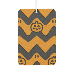 Halloween-Zickzack Muster mit Geistern und Kürbisk Autolufterfrischer