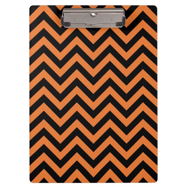 Halloween Zickzack Pattern Clipboard Klemmbrett (Vorderseite)