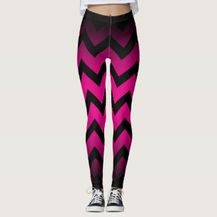 Halloween Zickzack Streifen ombre hot pink Leggings