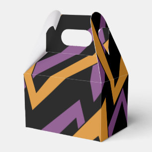 Halloween Zig Zags Orange Lila Geschenkschachtel