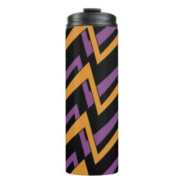 Halloween Zig Zags Orange Purple   Thermosbecher