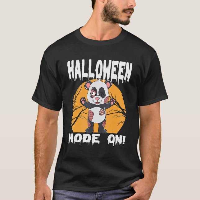 Halloween Zombie Animal Halloween Panda T-Shirt (Vorderseite)