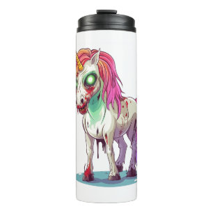 Halloween-Zombie-Einhorn Thermosbecher