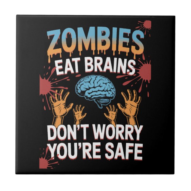 Halloween-Zombie Fliese (Vorderseite)