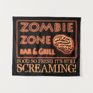 Halloween Zombie Food so frisch immer noch schreie Wandteppich