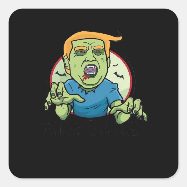 Halloween Zombie Funny Classic Quadratischer Aufkleber (Vorderseite)