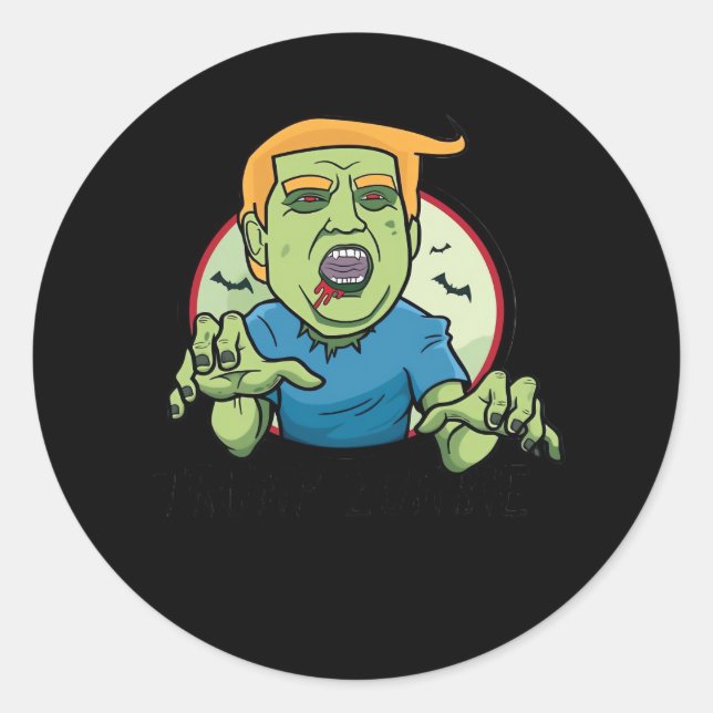 Halloween Zombie Funny Classic Runder Aufkleber (Vorderseite)