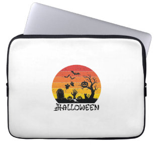 Halloween Zombie Hand Grabstein Baum Schwarze Katz Laptopschutzhülle