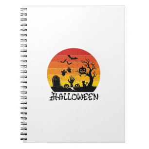 Halloween Zombie Hand Grabstein Baum Schwarze Katz Notizblock
