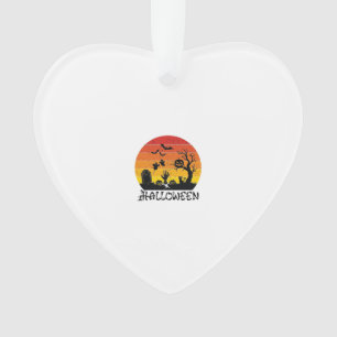 Halloween Zombie Hand Grabstein Baum Schwarze Katz Ornament
