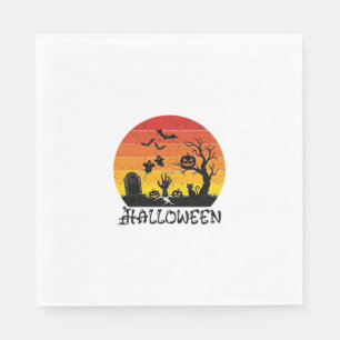 Halloween Zombie Hand Grabstein Baum Schwarze Katz Serviette