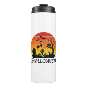 Halloween Zombie Hand Grabstein Baum Schwarze Katz Thermosbecher
