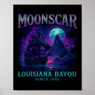 Halloween Zombie-Insel Mond Insel Retro-Cartoon  Poster