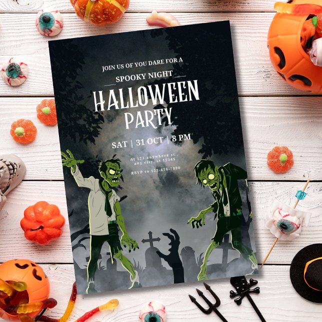 Halloween Zombie Invitation Nuit Éffrayante Hallow (Créateur téléchargé)