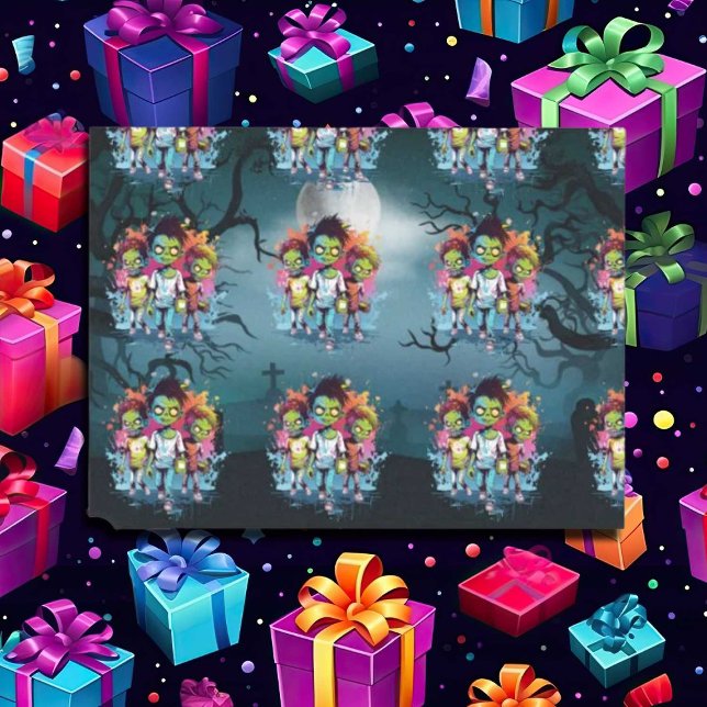 Halloween Zombie-Kinder blau Seidenpapier (Zombie Walkers,  Your birthday party won't be complete without an array of gruesome zombie props! )