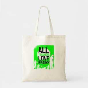 halloween Zombie Lehrer Liebe Gehirne lustig Tragetasche