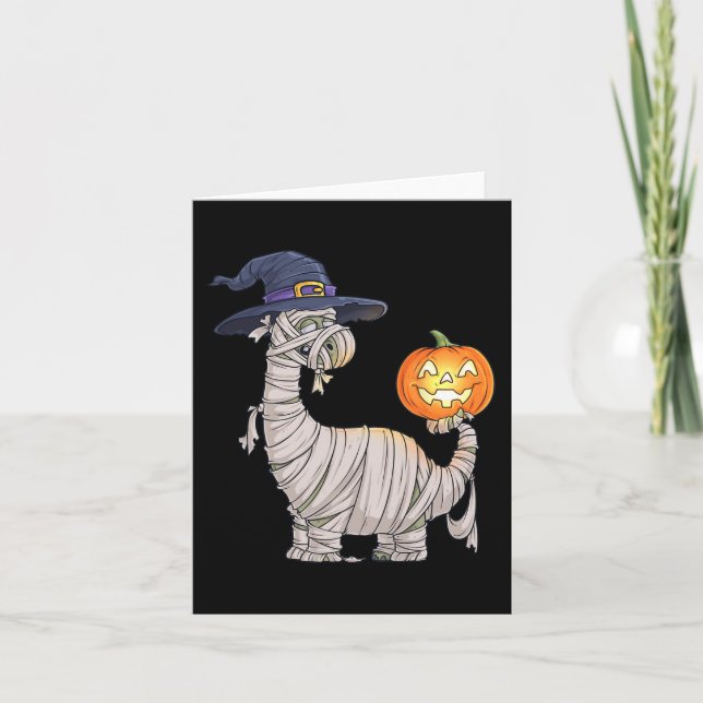 Halloween Zombie Mummy Dinosaurier Hexe Beängstige Karte (Vorderseite)
