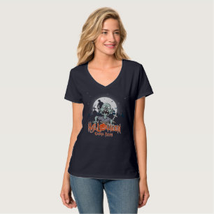 Halloween Zombie-Party   Damen V-Ausschnitt T-Shirt
