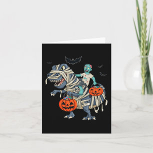 Halloween Zombie Riding T Rex Boys Girls Kinder Karte