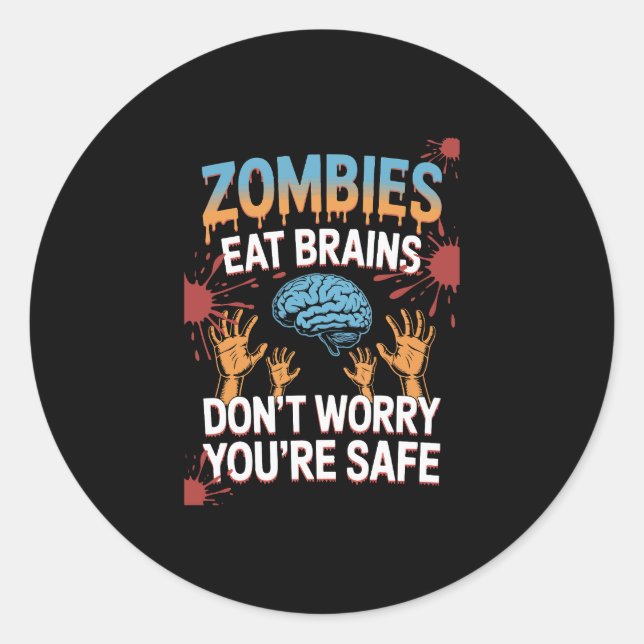 Halloween Zombie Runder Aufkleber (Vorderseite)