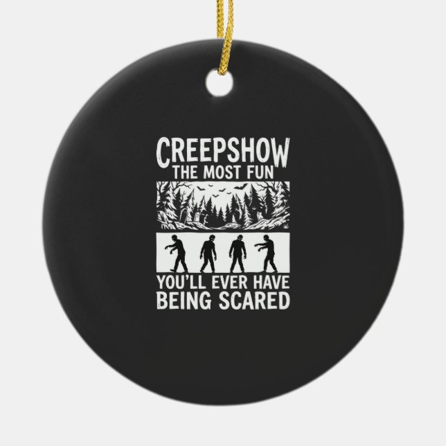 Halloween Zombie Scared Horror Vector Design_1 Keramik Ornament (Vorne)