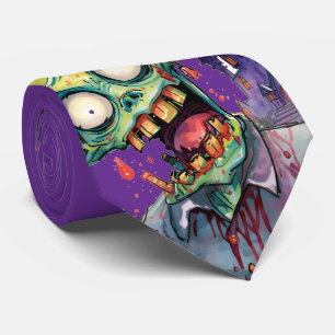 Halloween, Zombie,Schrei aus dem lila Schloss , Krawatte