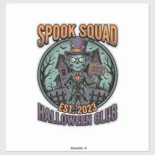 Halloween-Zombie-Shirt Lustiges Spook Squad Gravie Aufkleber