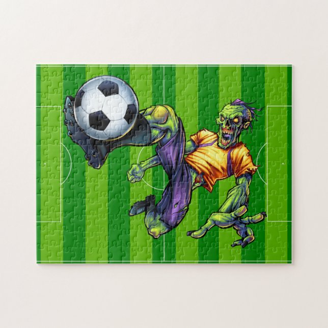 Halloween Zombie Soccer Forward Player Sports (Horizontal)