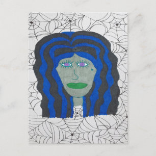 Halloween Zombie Woman Postkarte