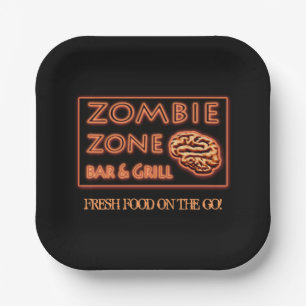 Halloween Zombie Zone Frische Lebensmittel unterwe Pappteller