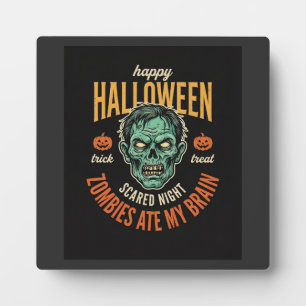 Halloween Zombies fraßen mein Gehirn Fotoplatte