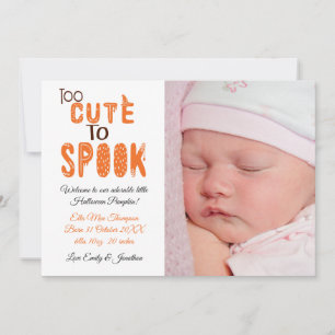 Halloween zu Niedlich, um Foto neues Baby Girl zu Ankündigung