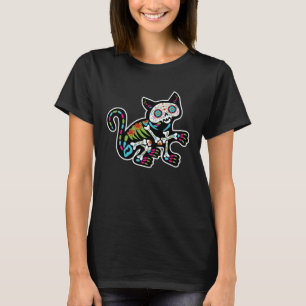 Halloween Zucker-Schädel-Katze Día de Los Muertos T-Shirt