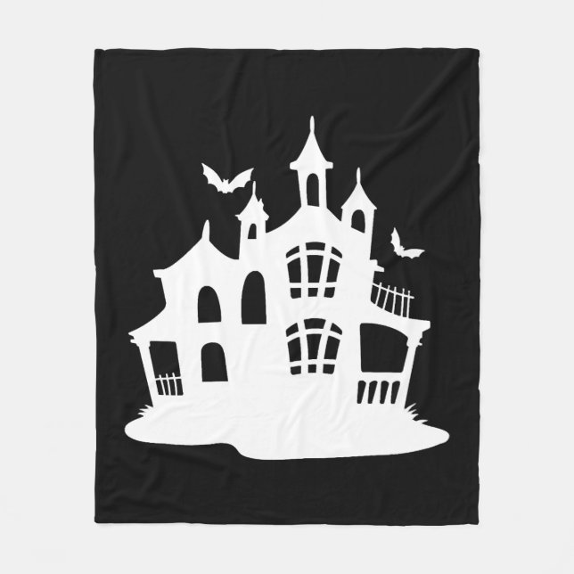 Halloween Zuhause Fleecedecke (Vorderseite)