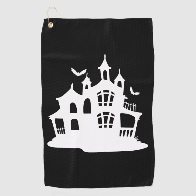 Halloween Zuhause Golfhandtuch (Vorderseite)